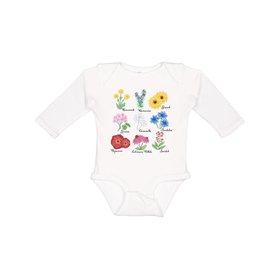 Inktastic Italian Wild Flower Chart Boys or Girls Long Sleeve Baby Bodysuit