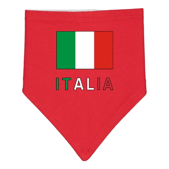 Inktastic Italy Flag & Italia Black Border Baby Bandana Bib
