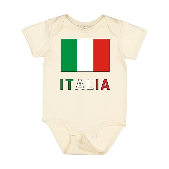 Inktastic Italy Flag & Italia Black Border Boys or Girls Baby Bodysuit