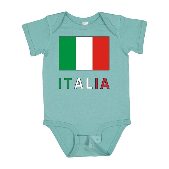 Inktastic Italy Flag & Italia Black Border Boys or Girls Baby Bodysuit