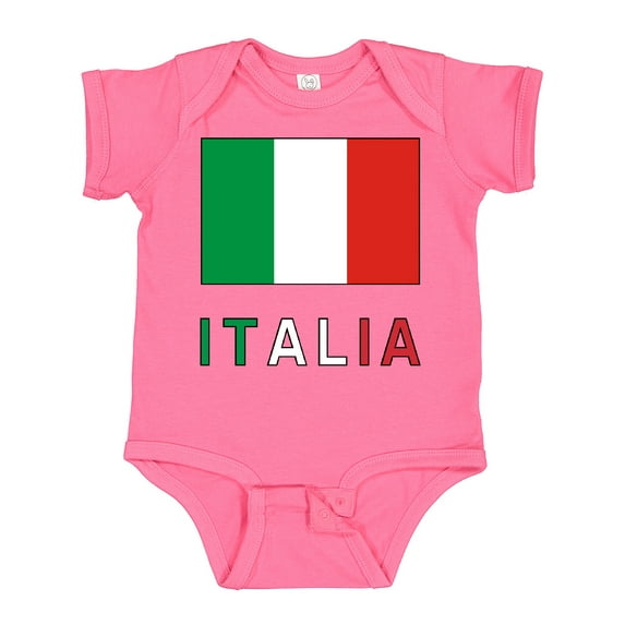 Inktastic Italy Flag & Italia Black Border Boys or Girls Baby Bodysuit