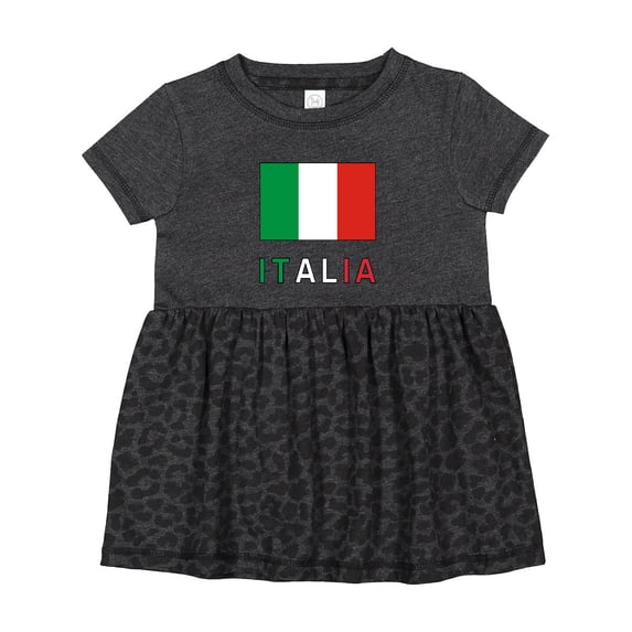 Inktastic Italy Flag & Italia Black Border Girls Baby Dress