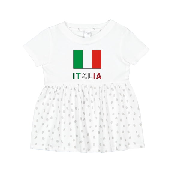Inktastic Italy Flag & Italia Black Border Girls Baby Dress
