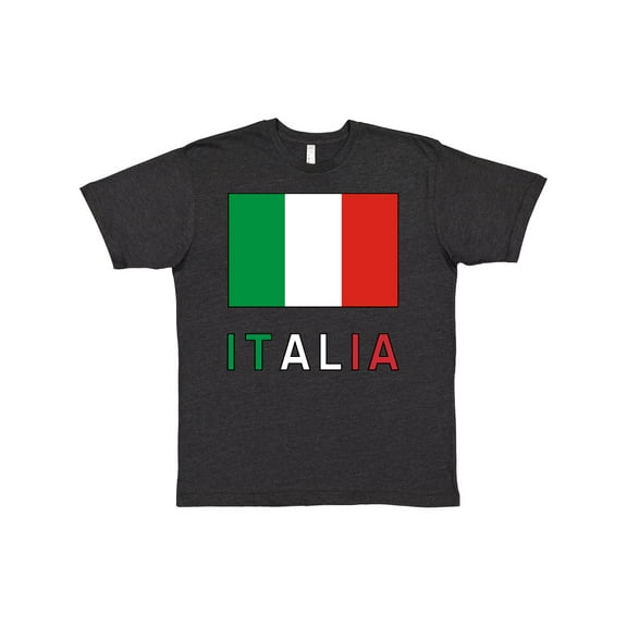 Inktastic Italy Flag & Italia - Black Border T-Shirt
