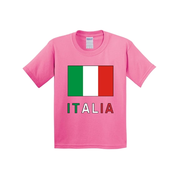 Inktastic Italy Flag & Italia Black Border Youth T-Shirt
