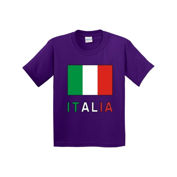 Inktastic Italy Flag & Italia Black Border Youth T-Shirt