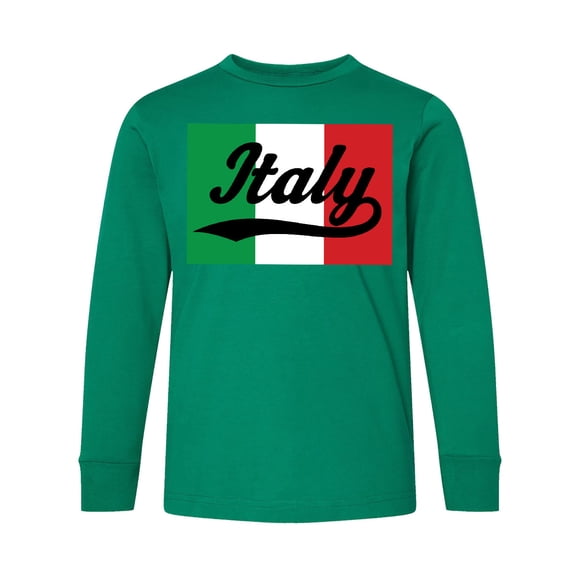 Inktastic Italy Flag Long Sleeve Youth T-Shirt