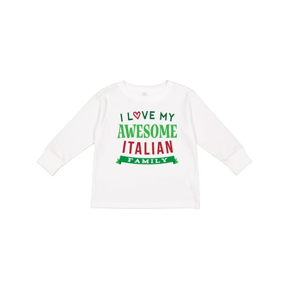 Inktastic Italy Love My Awesome Italian Family Boys or Girls Long Sleeve Toddler T-Shirt