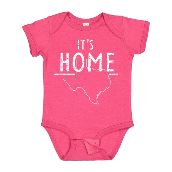 Inktastic Its Home- State of Texas Outline Distressed Text Boys or Girls Baby Bodysuit