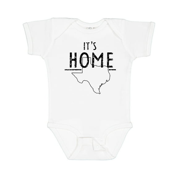 Inktastic Its Home- State of Texas Outline Distressed Text Boys or Girls Baby Bodysuit