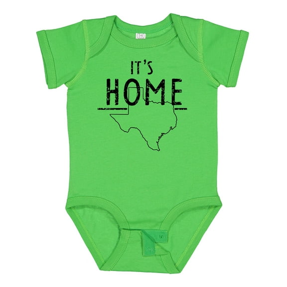 Inktastic Its Home- State of Texas Outline Distressed Text Boys or Girls Baby Bodysuit
