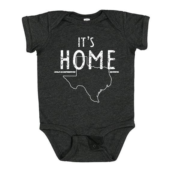 Inktastic Its Home- State of Texas Outline Distressed Text Boys or Girls Baby Bodysuit