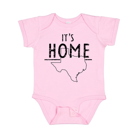 Inktastic Its Home- State of Texas Outline Distressed Text Boys or Girls Baby Bodysuit