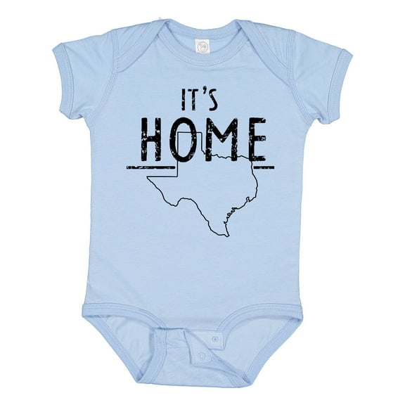 Inktastic Its Home- State of Texas Outline Distressed Text Boys or Girls Baby Bodysuit