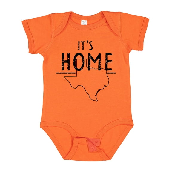 Inktastic Its Home- State of Texas Outline Distressed Text Boys or Girls Baby Bodysuit