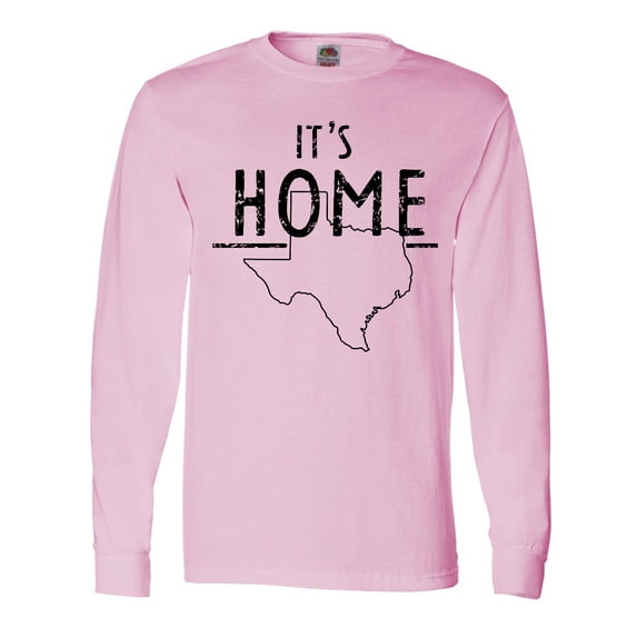 Inktastic Its Home State of Texas Outline Distressed Text Long Sleeve T-Shirt