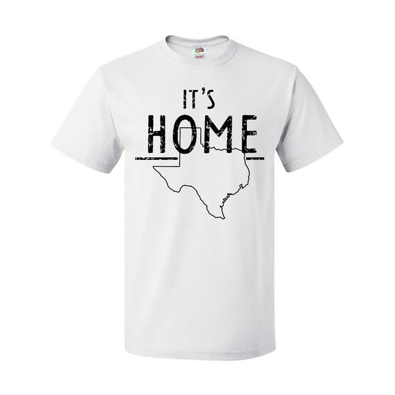 Inktastic Its Home- State of Texas Outline Distressed Text T-Shirt