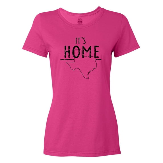 Inktastic Its Home- State of Texas Outline Distressed Text Women's T-Shirt