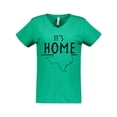 thumbnail image 1 of Inktastic Its Home- State of Texas Outline Distressed Text Women's V-Neck T-Shirt, 1 of 5