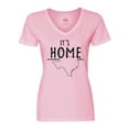 thumbnail image 1 of Inktastic Its Home- State of Texas Outline Distressed Text Women's V-Neck T-Shirt, 1 of 5
