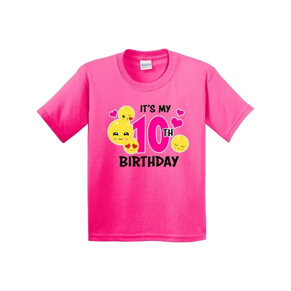 Inktastic Its My 10th Birthday with Smiling Emoticons Youth T-Shirt