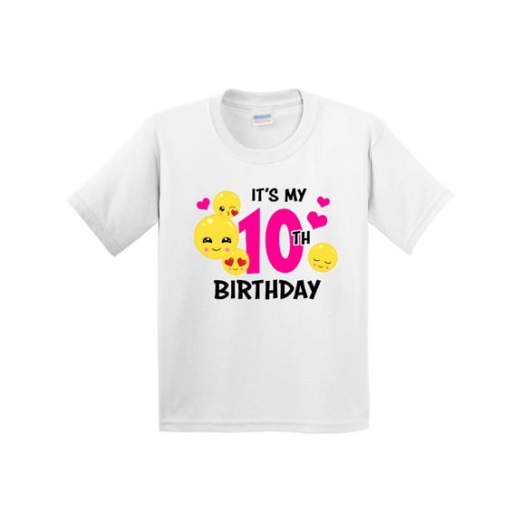 Inktastic Its My 10th Birthday with Smiling Emoticons Youth T-Shirt