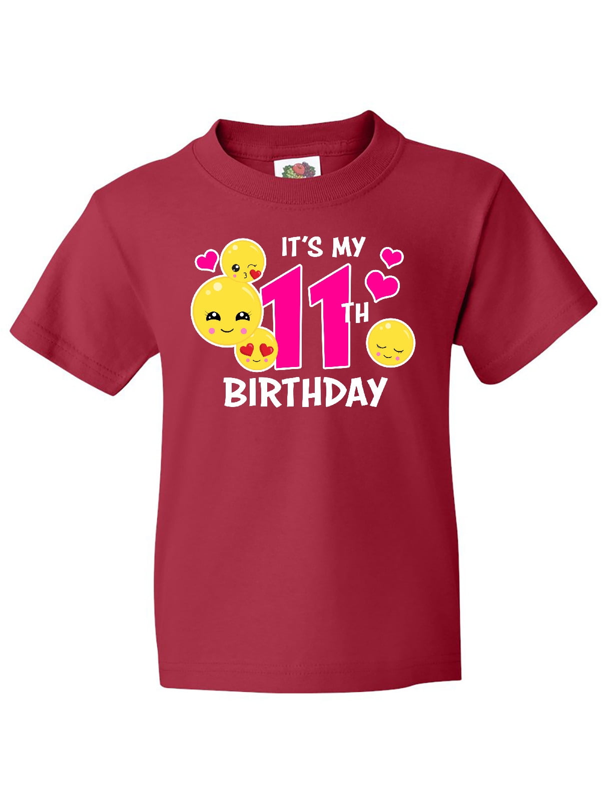 Inktastic Its My 11th Birthday with Smiling Emoticons Youth T