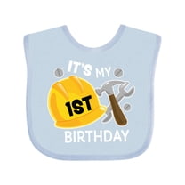 Inktastic Its My 1st Birthday with Construction Tools Boys Baby Bib