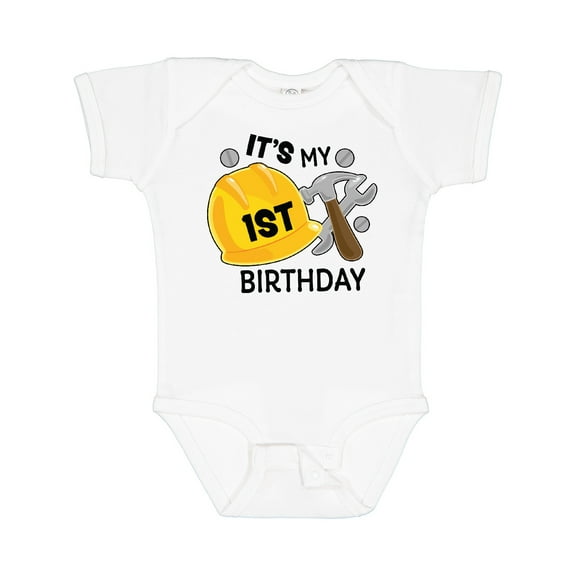 Inktastic Its My 1st Birthday with Construction Tools Boys Baby Bodysuit