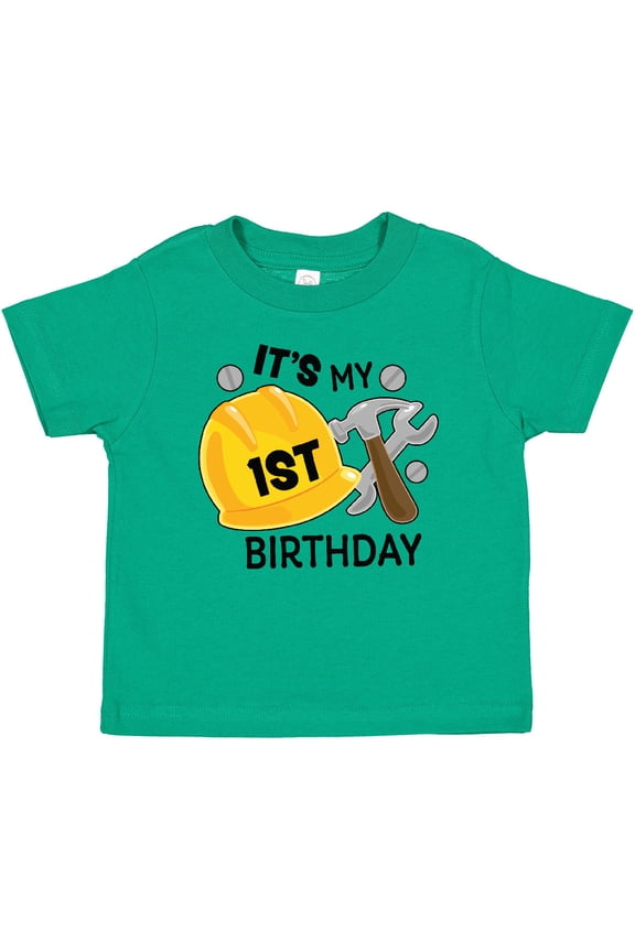 Its My 1st Birthday with Construction Tools Boys Baby T-Shirt