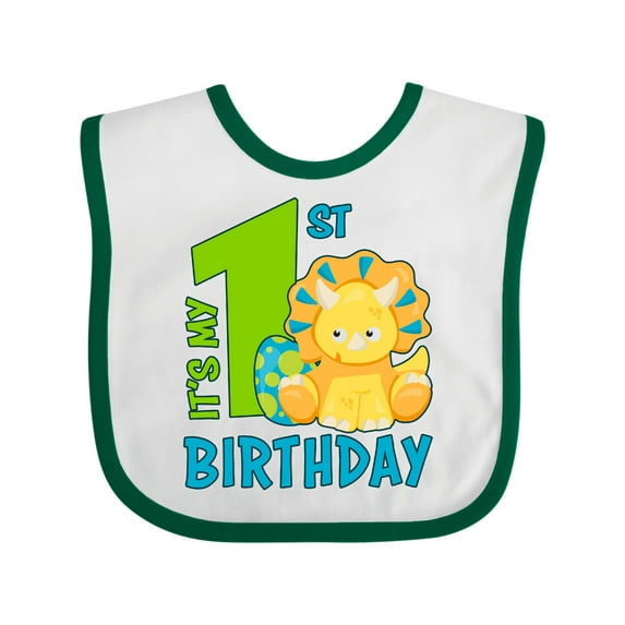 Inktastic Its My 1st Birthday with Dinosaur Boys or Girls Baby Bib