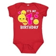 thumbnail image 1 of Inktastic Its My 1st Birthday with Smiling Emoticons Girls Baby Bodysuit, 1 of 5