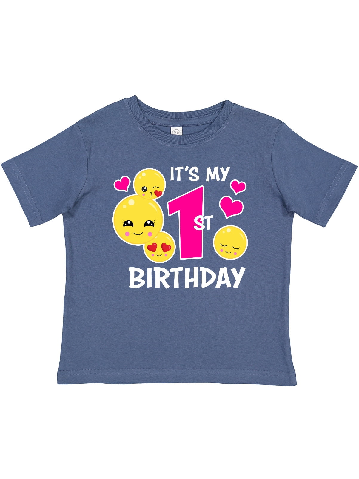 Inktastic Its My 1st Birthday with Smiling Emoticons Girls Baby T-Shirt ...