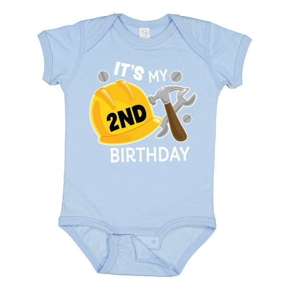 Inktastic Its My 2nd Birthday with Construction Tools Boys Baby Bodysuit