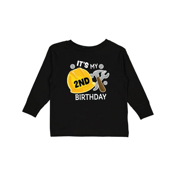 Inktastic Its My 2nd Birthday with Construction Tools Boys Long Sleeve Toddler T-Shirt