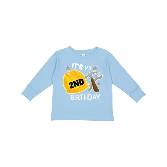 Inktastic Its My 2nd Birthday with Construction Tools Boys Long Sleeve Toddler T-Shirt