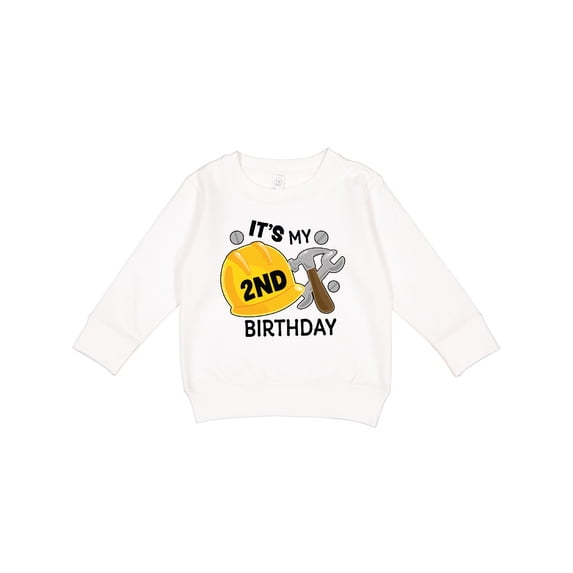Inktastic Its My 2nd Birthday with Construction Tools Toddler Sweatshirt