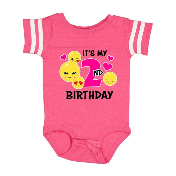 Inktastic Its My 2nd Birthday with Emojis Girls Baby Bodysuit