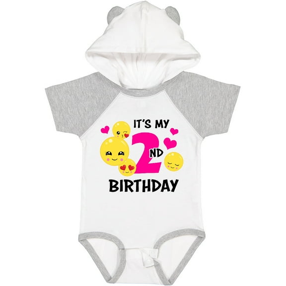 Inktastic Its My 2nd Birthday with Emojis Girls Baby Bodysuit