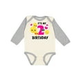 thumbnail image 1 of Inktastic Its My 2nd Birthday with Emojis Girls Long Sleeve Baby Bodysuit, 1 of 5