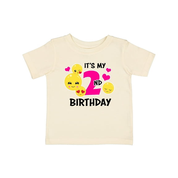 Inktastic Its My 2nd Birthday with Smiling Emoticons Girls Baby T-Shirt