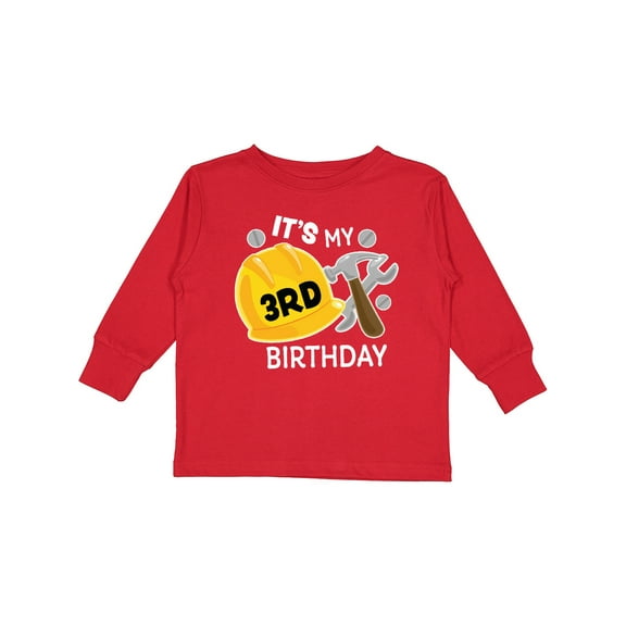 Inktastic Its My 3rd Birthday with Construction Tools Boys Long Sleeve Toddler T-Shirt