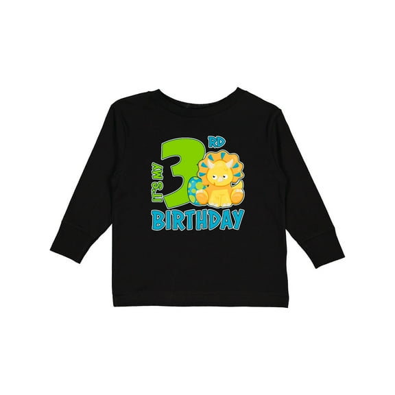 Inktastic Its My 3rd Birthday with Dinosaur Boys or Girls Long Sleeve Toddler T-Shirt