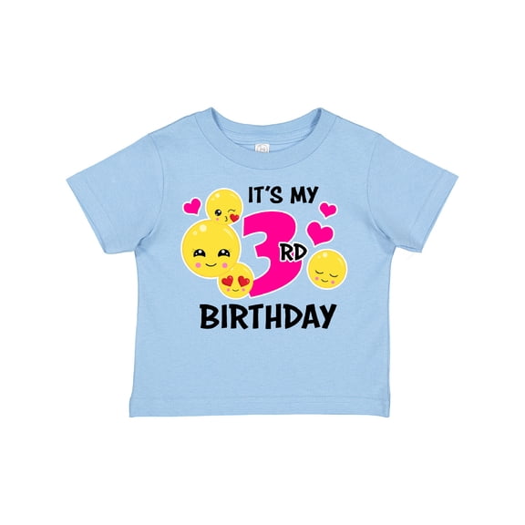 Inktastic Its My 3rd Birthday with Smiling Emoticons Girls Toddler T-Shirt