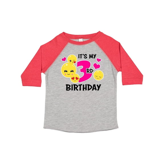 Inktastic Its My 3rd Birthday with Smiling Emoticons Girls Toddler T-Shirt