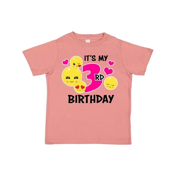 Inktastic Its My 3rd Birthday with Smiling Emoticons Girls Toddler T-Shirt