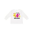 thumbnail image 1 of Inktastic Its My 4th Birthday with Smiling Emoticons Girls Long Sleeve Toddler T-Shirt, 1 of 5