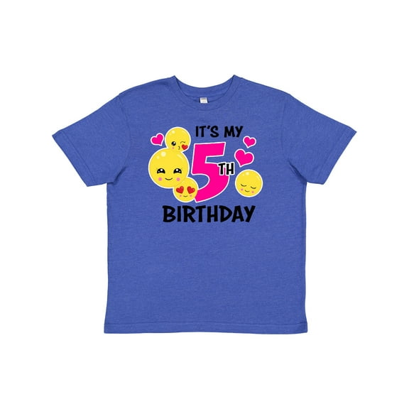 Inktastic Its My 5th Birthday with Emojis Youth T-Shirt