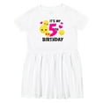 thumbnail image 1 of Inktastic Its My 5th Birthday with Smiling Emoticon Girls Toddler Dress, 1 of 5