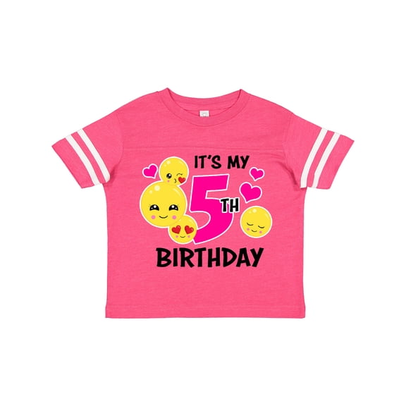 Inktastic Its My 5th Birthday with Smiling Emoticon Girls Toddler T-Shirt